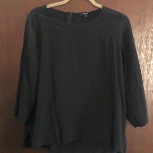 Madewell silk black zipper back top